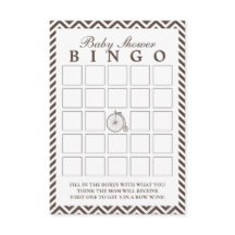 Vintag Altes Bike Zickzack Babydusche Bingo Karten