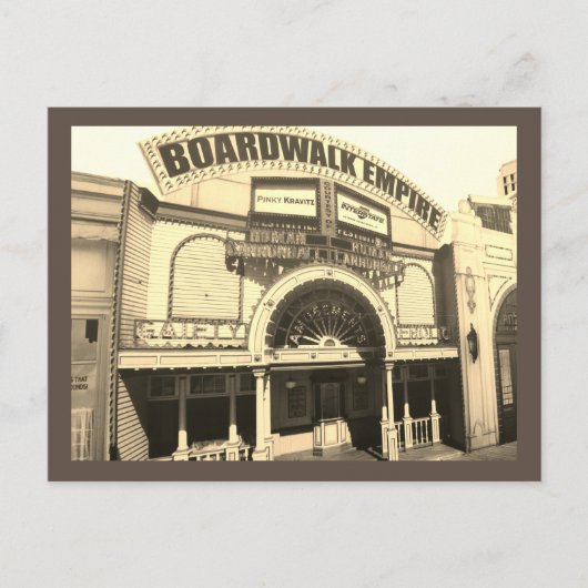 VINTAG AM BOARDWALK IN ATLANTIK CITY NJ POSTKARTE (Vorderseite)
