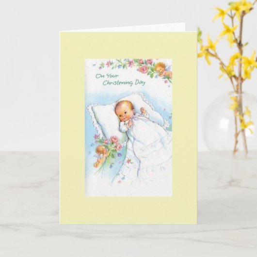 Vintag - Am Tag der Kinderfeier, Karte (Gelbe Blume)