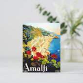 Vintag Amalfi Italien Europa Reisekarte Postkarte (Stehend Vorderseite)