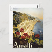 Vintag Amalfi Italien Europäische Reisewerbung Postkarte (Vorne/Hinten)
