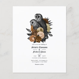Vintag Amber Owls Gothic Wedding Einladung Flyer