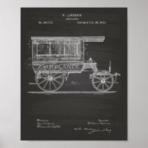 Vintag Ambulance 1889 Chalkboard für Patentkunst