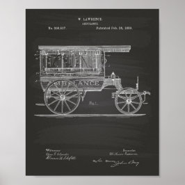 Vintag Ambulance 1889 Chalkboard für Patentkunst Poster