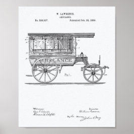 Vintag Ambulance 1889 Weißbuch zum Patentwesen Poster
