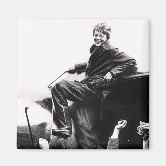 Vintag Amelia Earhart Foto Magnet (Vorne)