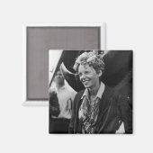 Vintag Amelia Earhart Foto Portrait Magnet (Vorderseite/Rückseite)