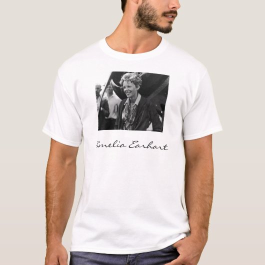 Vintag Amelia Earhart Foto Portrait T-Shirt (Vorderseite)