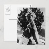Vintag Amelia Earhart Foto Postkarte (Vorne/Hinten)