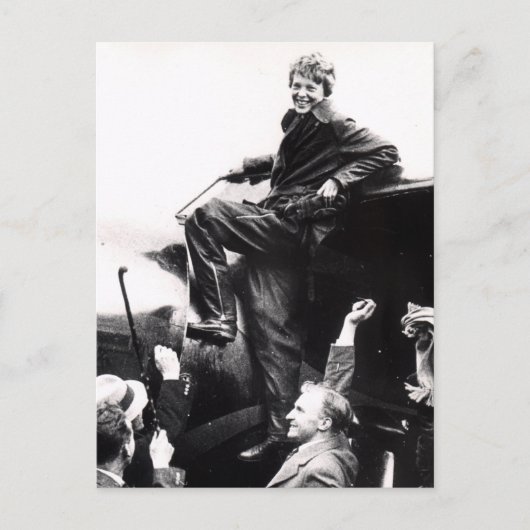 Vintag Amelia Earhart Foto Postkarte (Vorderseite)