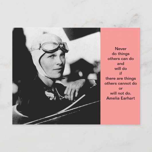 Vintag Amelia Earhart Foto Postkarte (Vorderseite)