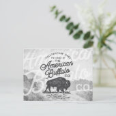 Vintag American Buffalo Montana Travel Postkarte (Stehend Vorderseite)
