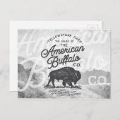 Vintag American Buffalo Montana Travel Postkarte (Vorne/Hinten)