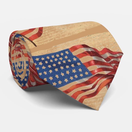 Vintag American Flag Neck Tie Krawatte (Gerollt)