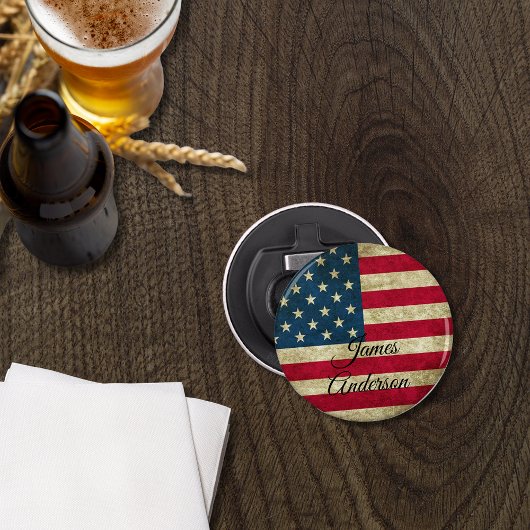 Vintag American Flag USA Patriotic Monogram Flaschenöffner