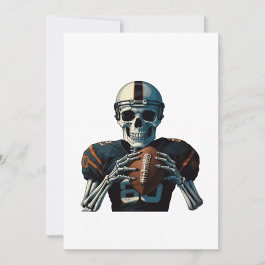 Vintag American Football Skeletter Player Funny Einladung (Vorderseite)