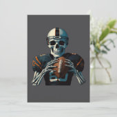 Vintag American Football Skeletter Player Funny Einladung (Stehend Vorderseite)