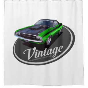 Vintag American Muscle Challenger Duschvorhang