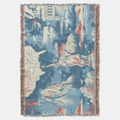 Vintag American Sehenswürdigkeit Pattern - Liberty Decke (Vorderseite Vertikal)
