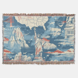 Vintag American Sehenswürdigkeit Pattern - Liberty Decke