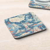 Vintag American Sehenswürdigkeit Pattern - Liberty Getränkeuntersetzer (Linke Seite)