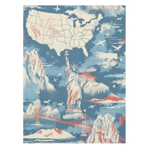 Vintag American Sehenswürdigkeit Pattern - Liberty Tischdecke