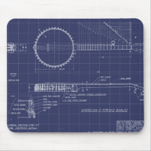 Vintag American String Banjo Mousepad