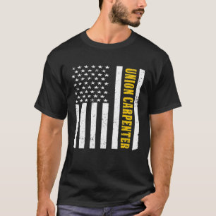 Vintag American USA Flag Gewerkschaft Carpenter Pr T-Shirt