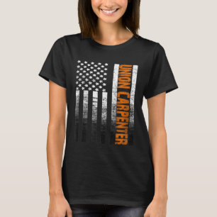 Vintag American USA Flag Gewerkschaft Carpenter Wo T-Shirt
