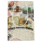 Vintag Americana Collage Mittlere Geschenktüte (Vorderseite)