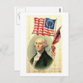 Vintag Americana George Washington (3) Postkarte (Vorne/Hinten)