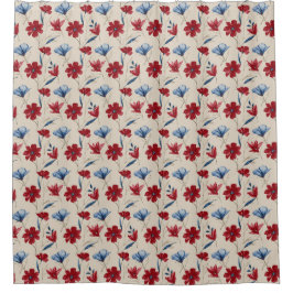 Vintag Americana Watercolor Duschvorhang