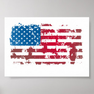 VINTAG AMERIKANISCHE FLAG POSTER