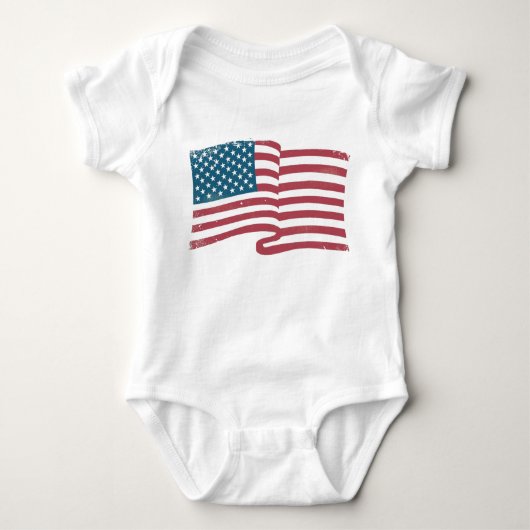 Vintag - Amerikanische Flagge Baby Strampler (Vorderseite)