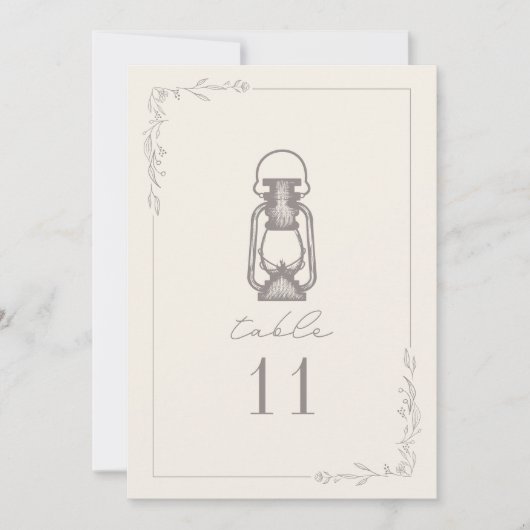 Vintag Amethyst Lantern Hochzeitsstimmung Tischnum Einladung (Vorderseite)