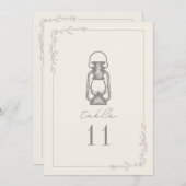 Vintag Amethyst Lantern Hochzeitsstimmung Tischnum Einladung (Vorne/Hinten)