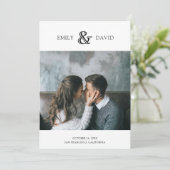 Vintag Ampersand | Schwarzweiß-Foto Save The Date (Stehend Vorderseite)