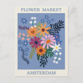 Vintag Amsterdam Holland Blume Travel Postkarte (Vorderseite)