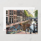 Vintag Amsterdam Keizersgracht Bicycle Postkarte (Vorne/Hinten)