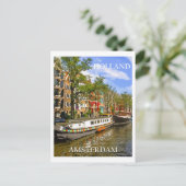 Vintag Amsterdam Niederlande Kanalbootfahrt Postkarte (Stehend Vorderseite)