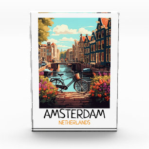 Vintag Amsterdam Niederlande Malerei Fotoblock