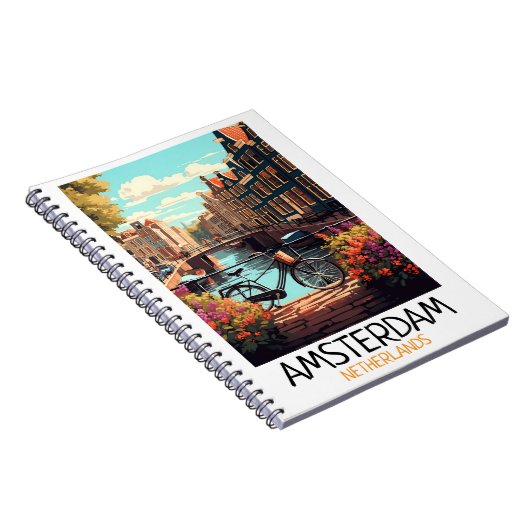 Vintag Amsterdam Niederlande Malerei Notizblock (Rechte Seite)