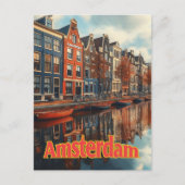 Vintag Amsterdam Niederlande Reisen Postkarte (Vorderseite)