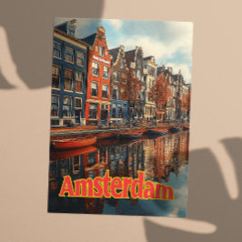 Vintag Amsterdam Niederlande Reisen Postkarte