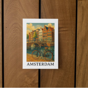 Vintag Amsterdam - Retro Travel Design Postkarte
