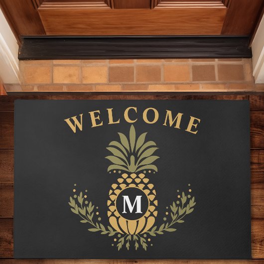 Vintag Ananas Mit Monogramm Personalisiert Fußmatte