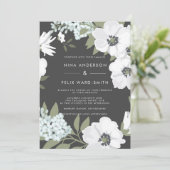 Vintag Anemone Ash Wedding Einladung (Stehend Vorderseite)