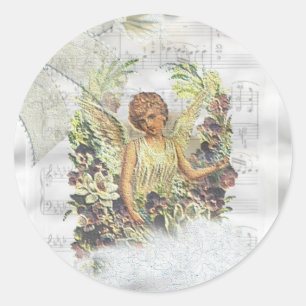 Vintag Angel-Aufkleber Runder Aufkleber
