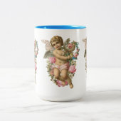 Vintag Angel Blume Wing Zweifarbige Tasse (Mittel)