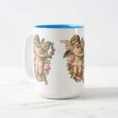 Vintag Angel Blume Wing Zweifarbige Tasse (Vorderseite Links)